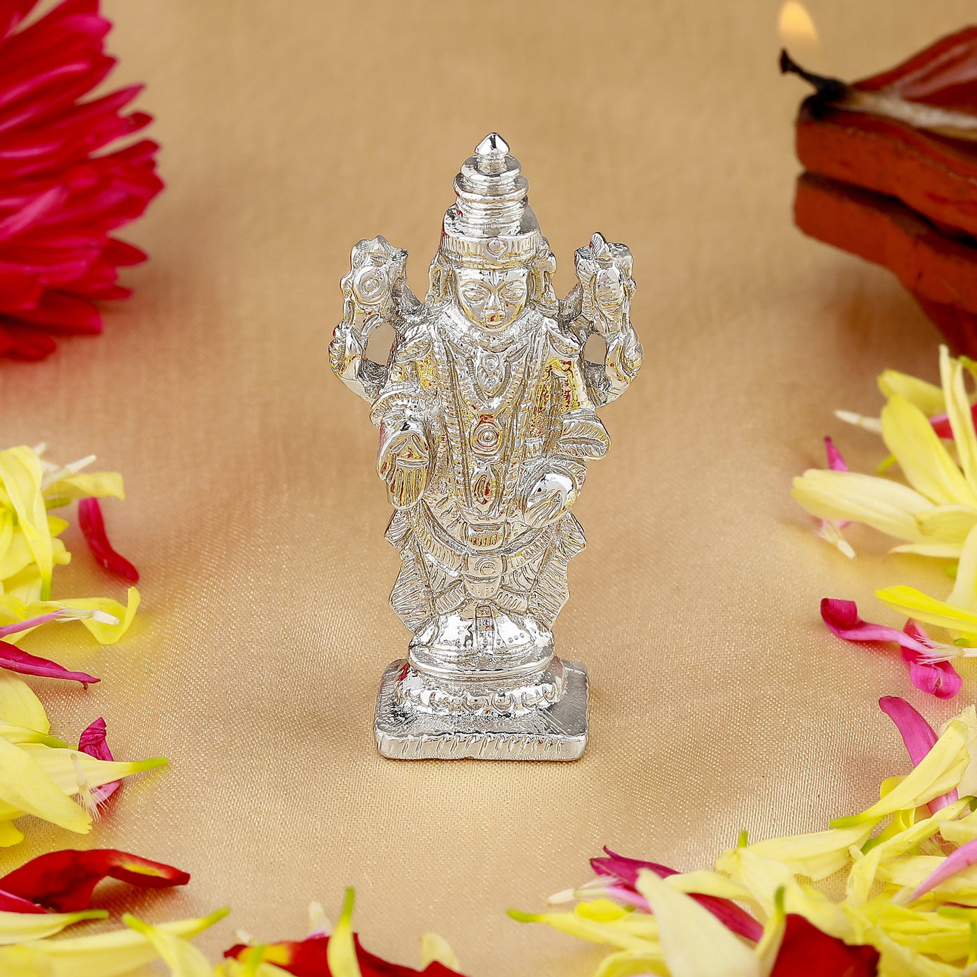 Estele Rhodium Plated Divine Balaji Idol