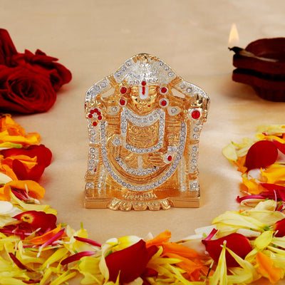 Estele Gold - Rhodium Plated Divine Balaji Idol with Crystals