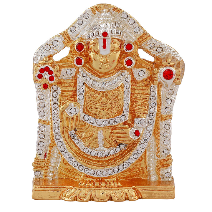 Estele Gold - Rhodium Plated Divine Balaji Idol with Crystals