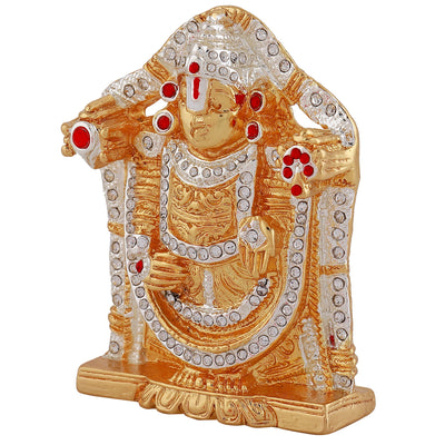 Estele Gold - Rhodium Plated Divine Balaji Idol with Crystals