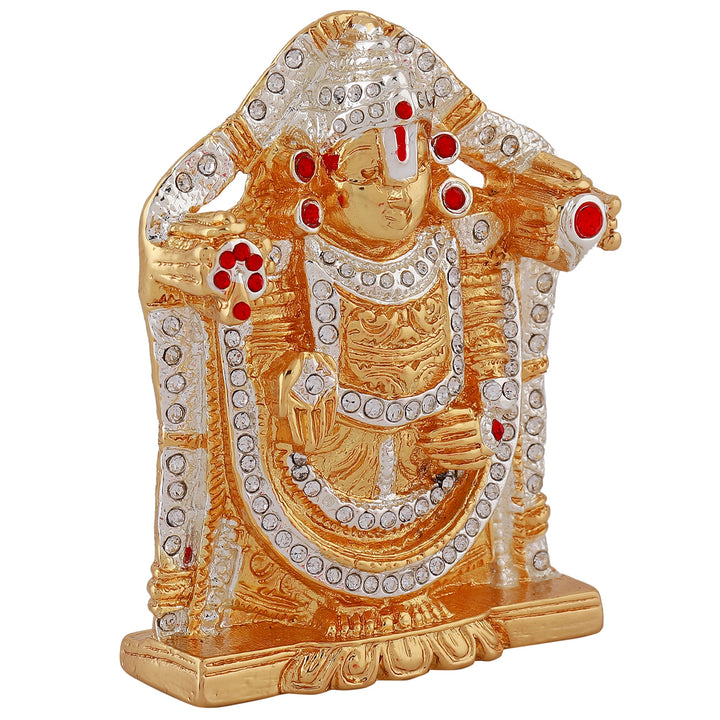 Estele Gold - Rhodium Plated Divine Balaji Idol with Crystals