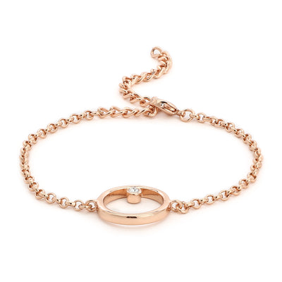 ESTELE ROSE GOLD PLATED COMBO BRACELET WITH AUSTRIAN CRYSTALS FOR WOMEN