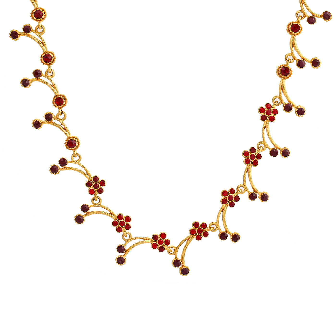 Estele Modern Gold Plated Dalia Hanging Bloom Necklace