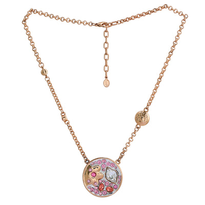 Estele - Rosegold Plated Galaxy Pendant Set with Fancy Crystals