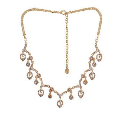 Modern Gold plated American Diamond CZ Full tide Necklace