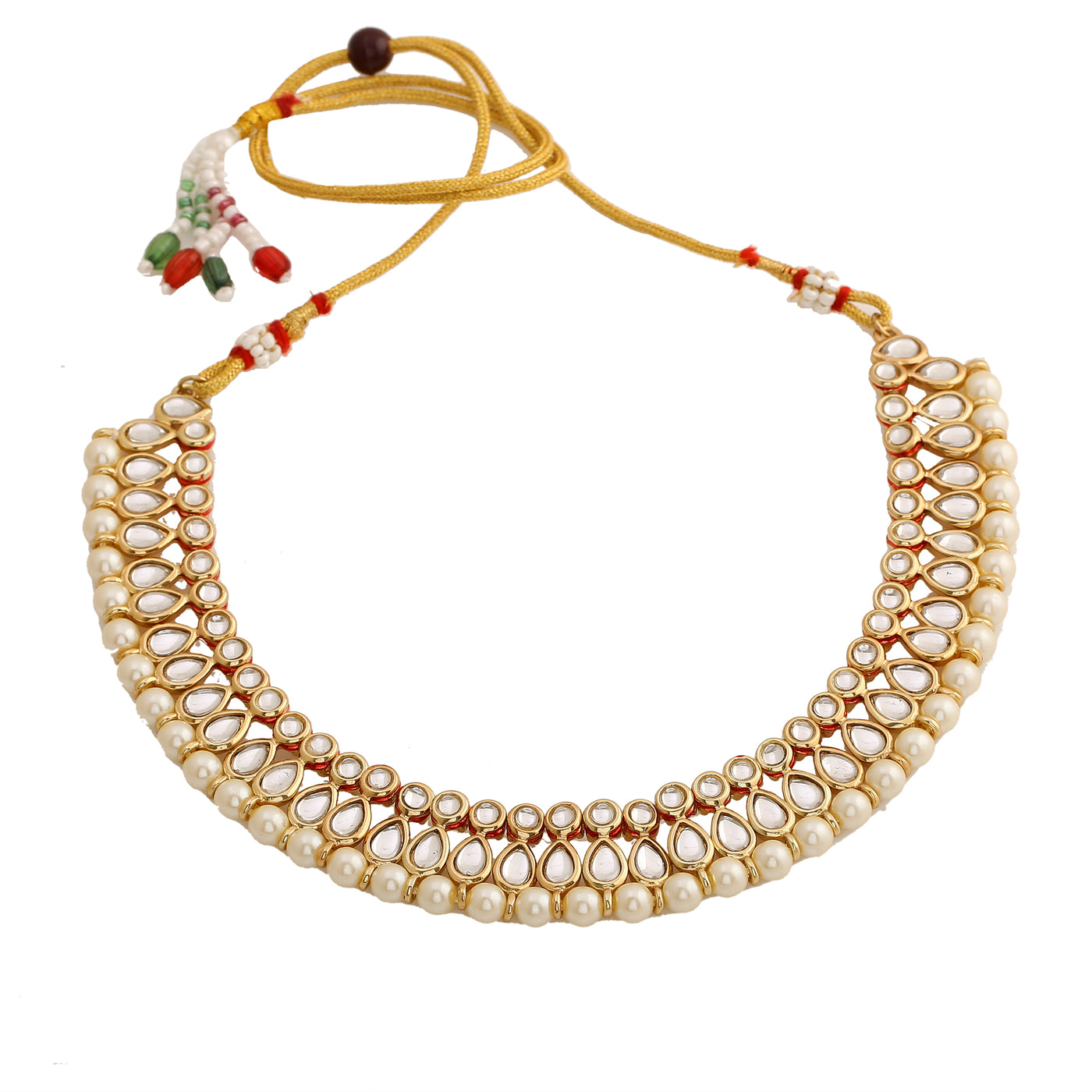 Designer Kundan & Pearl Gold Plated Jewellery Necklace Set for Women/Girls