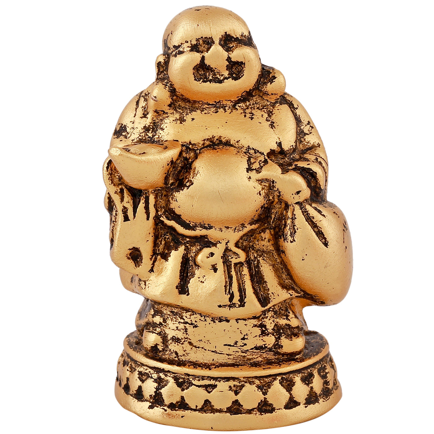 Estele Gold Plated Decorative Laughing Buddha Idol