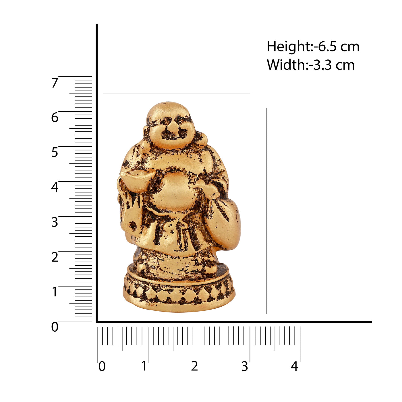 Estele Gold Plated Decorative Laughing Buddha Idol