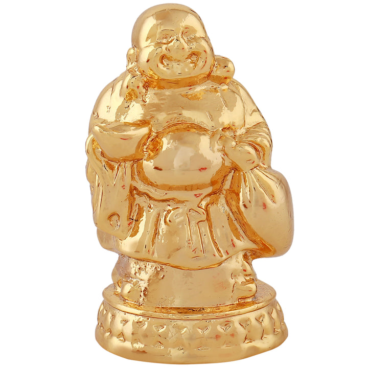 Estele Gold Plated Decorative Laughing Buddha Idol