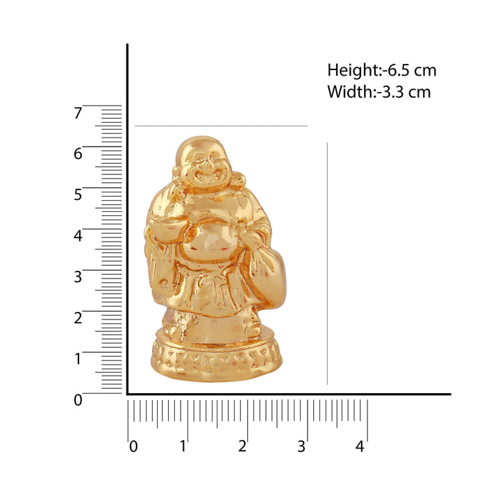 Estele Gold Plated Decorative Laughing Buddha Idol