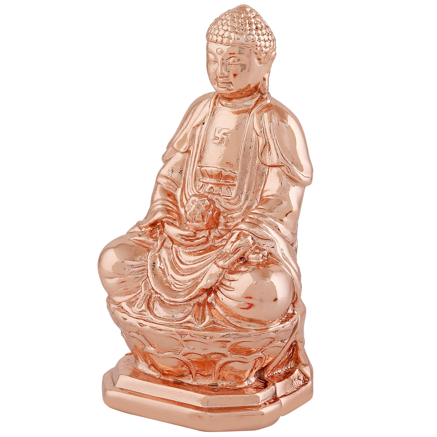 Estele Rose Gold Plated Decorative Meditating Gautam Buddha Idol