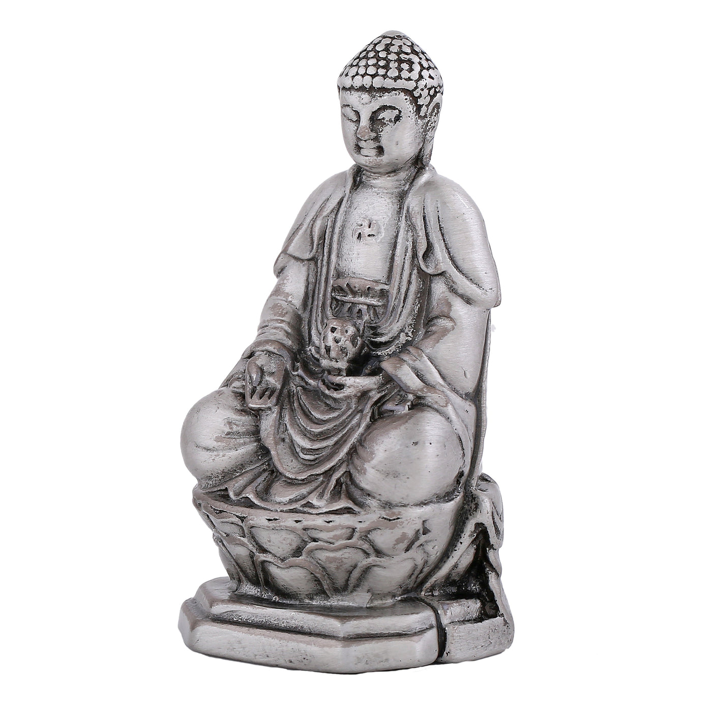 Estele Rhodium Plated Decorative Meditating Gautam Buddha Idol