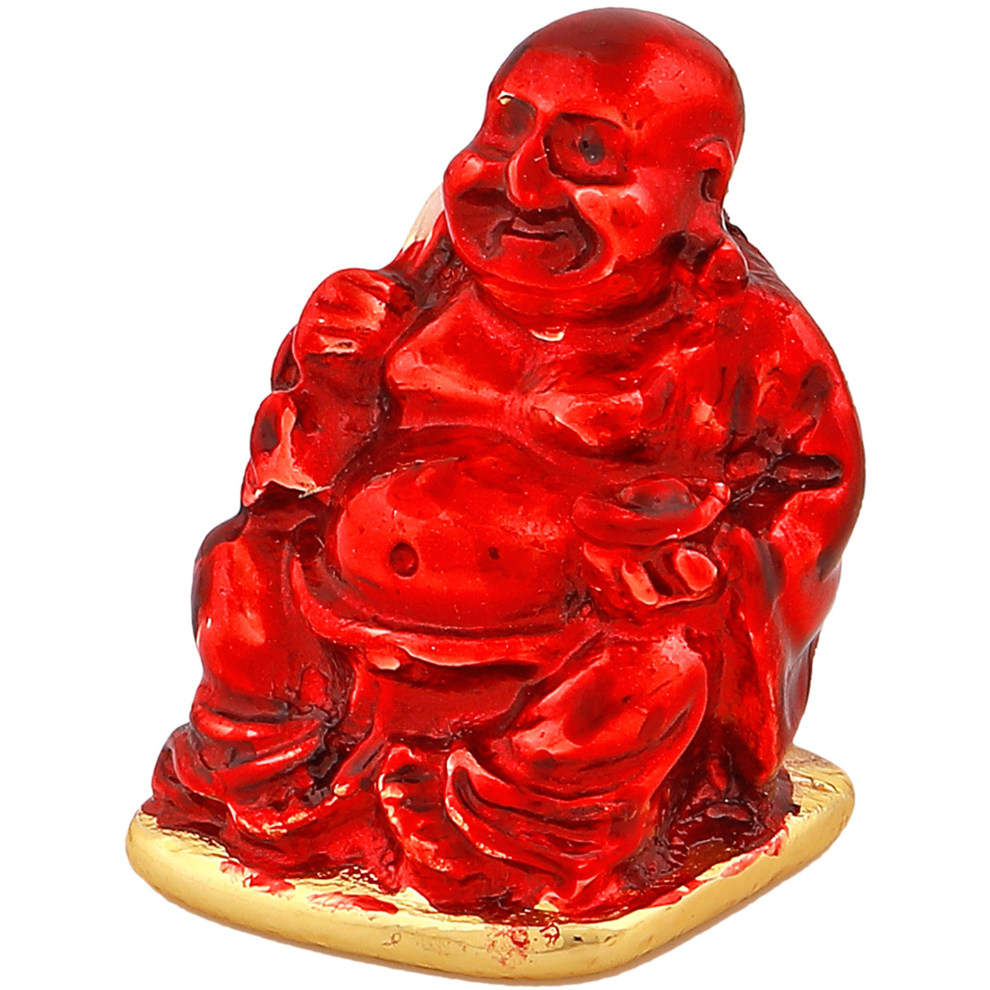 Estele Gold Plated Decorative Multi Color Enamel Laughing Buddha Idol