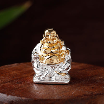 Estele Gold & Rhodium Plated Decorative Laughing Buddha Idol