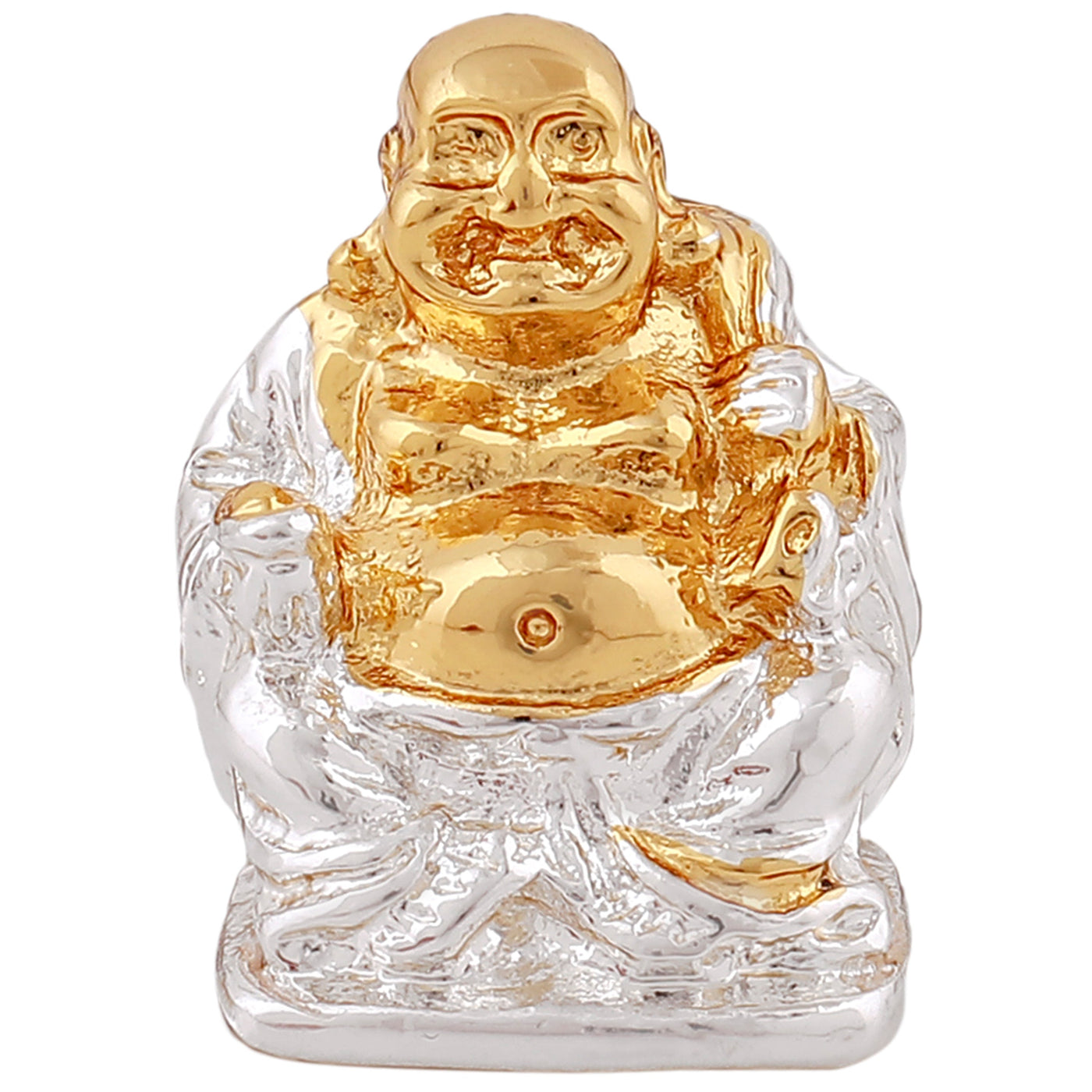 Estele Gold & Rhodium Plated Decorative Laughing Buddha Idol