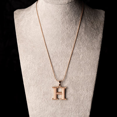 Estele Rosegold Plated "H" Letter Charm Pendant for Women / Girls