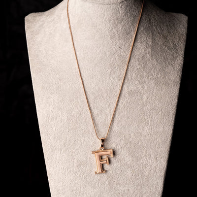 Estele Rosegold Plated "F" Letter Charm Pendant for Women / Girls