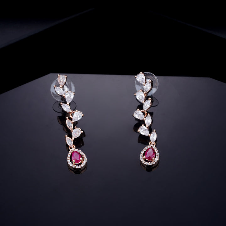 Estele Rose Gold Plated CZ Exquisite Earrings for Women