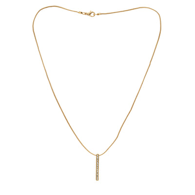 Estele Gold Plated Stylish Crystal Bar Pendant with Austrian Crystals for Women / Girls