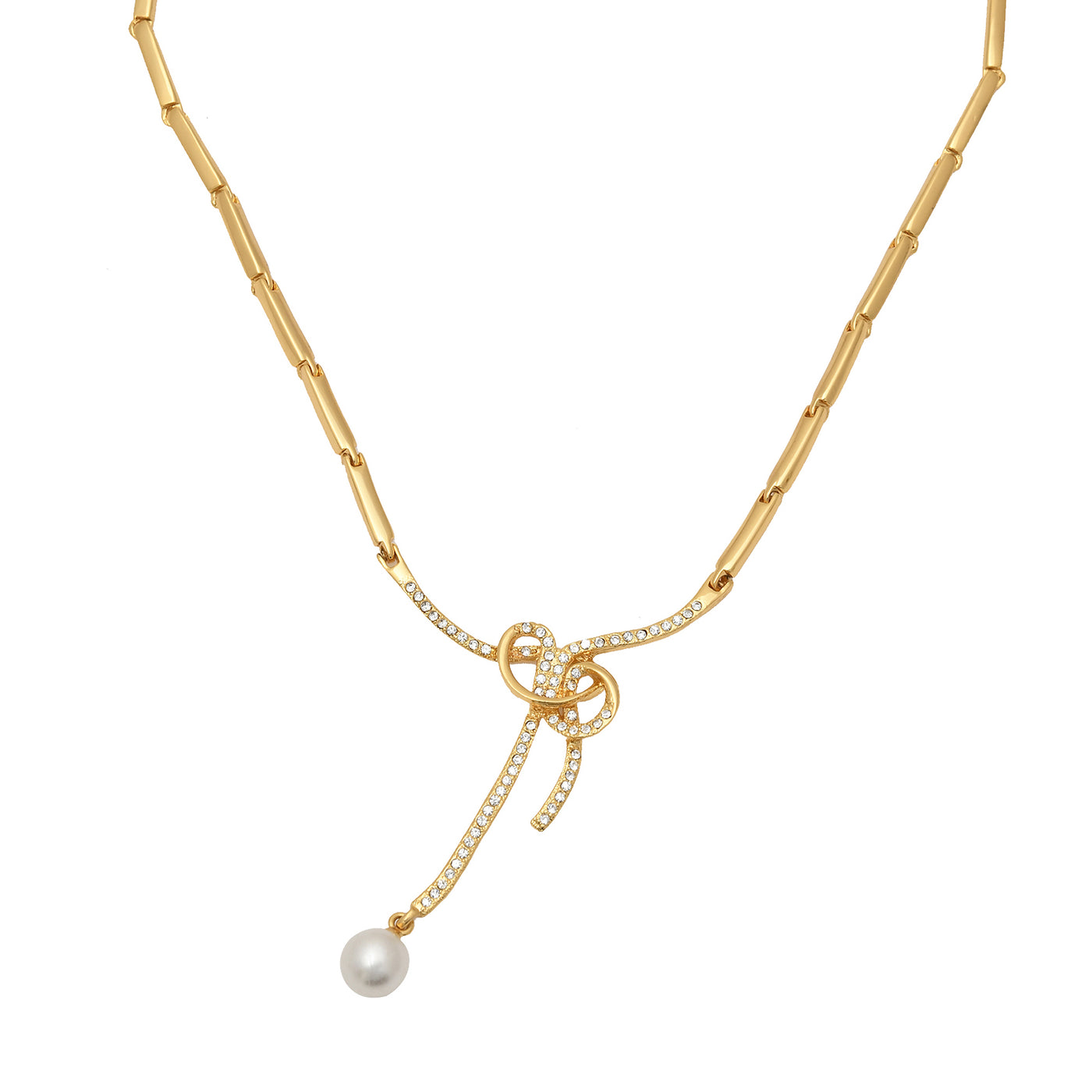 Modern Gold plated Beautiful Bowline Necklace