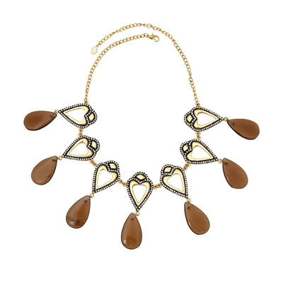 Elegant Gold Plated Fashion Necklace Set with fancy stones