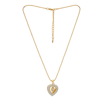 ESTELE - VALENTINE SPECIAL !! Stylish Gold and Silver plated Dancing Heart Pendant with chain