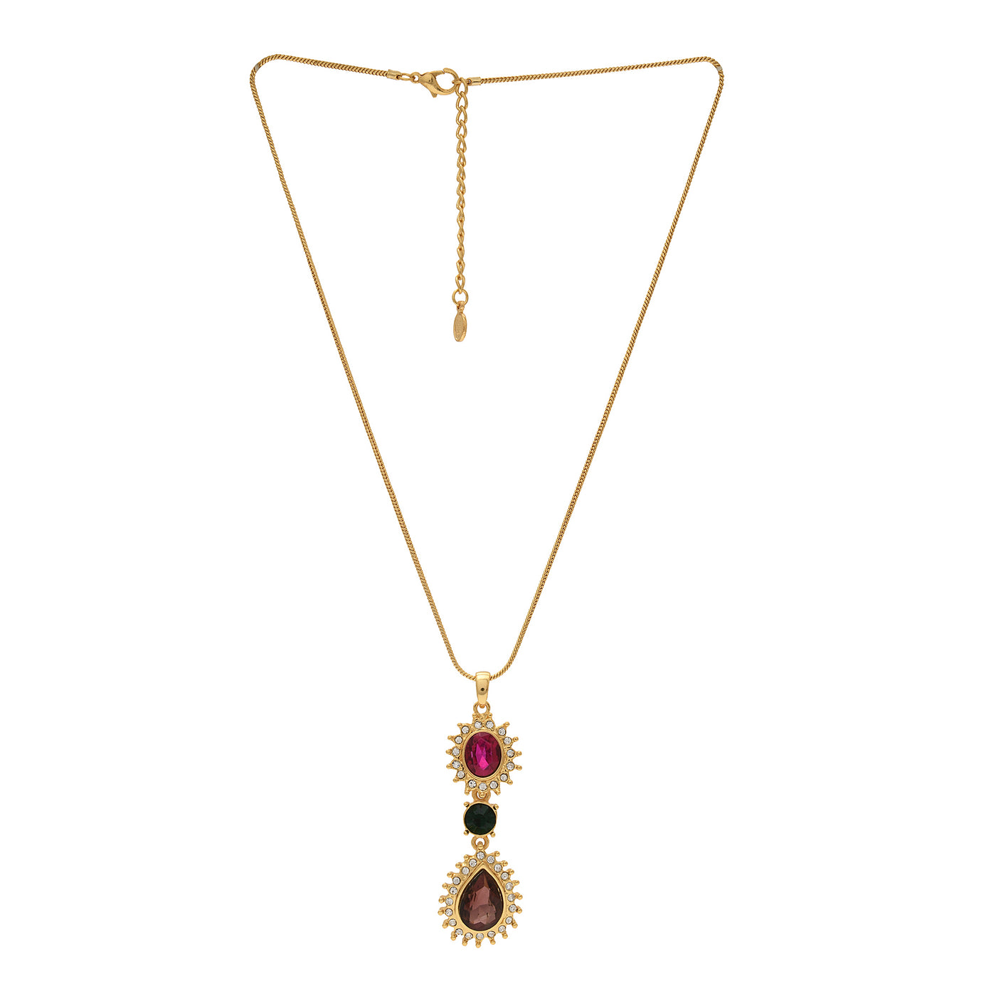 Stylish Gold Plated Sparkling Austrian crystal drop Necklace