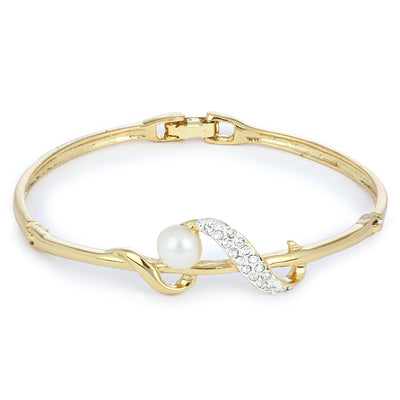 Estele pearl gold metallic bracelet for women