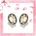 Estele Rhodium Plated Beautiful Stud Earrings with Austrian Crystals for Women