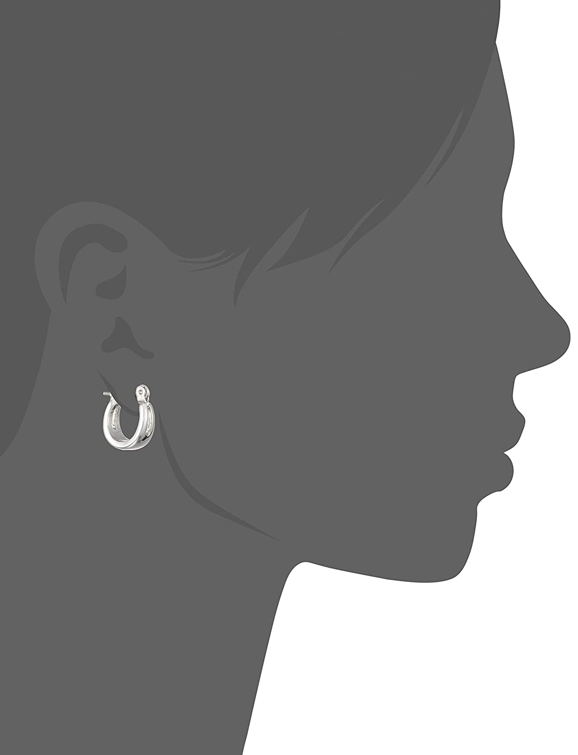 Estele Rhodium Plated Uber small Hoop Earrings for women