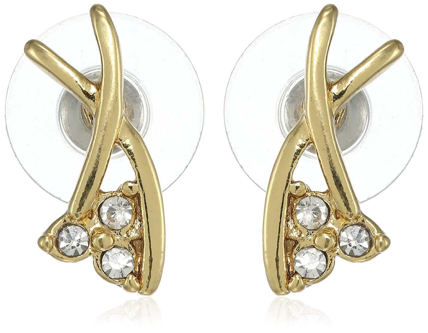 Estele 24 Kt Gold Plated Glam Diamond Stud Earrings for women