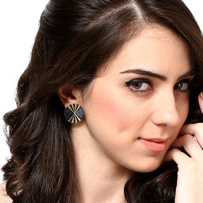 Colourful Antique Enamel Geometric Stud Earrings