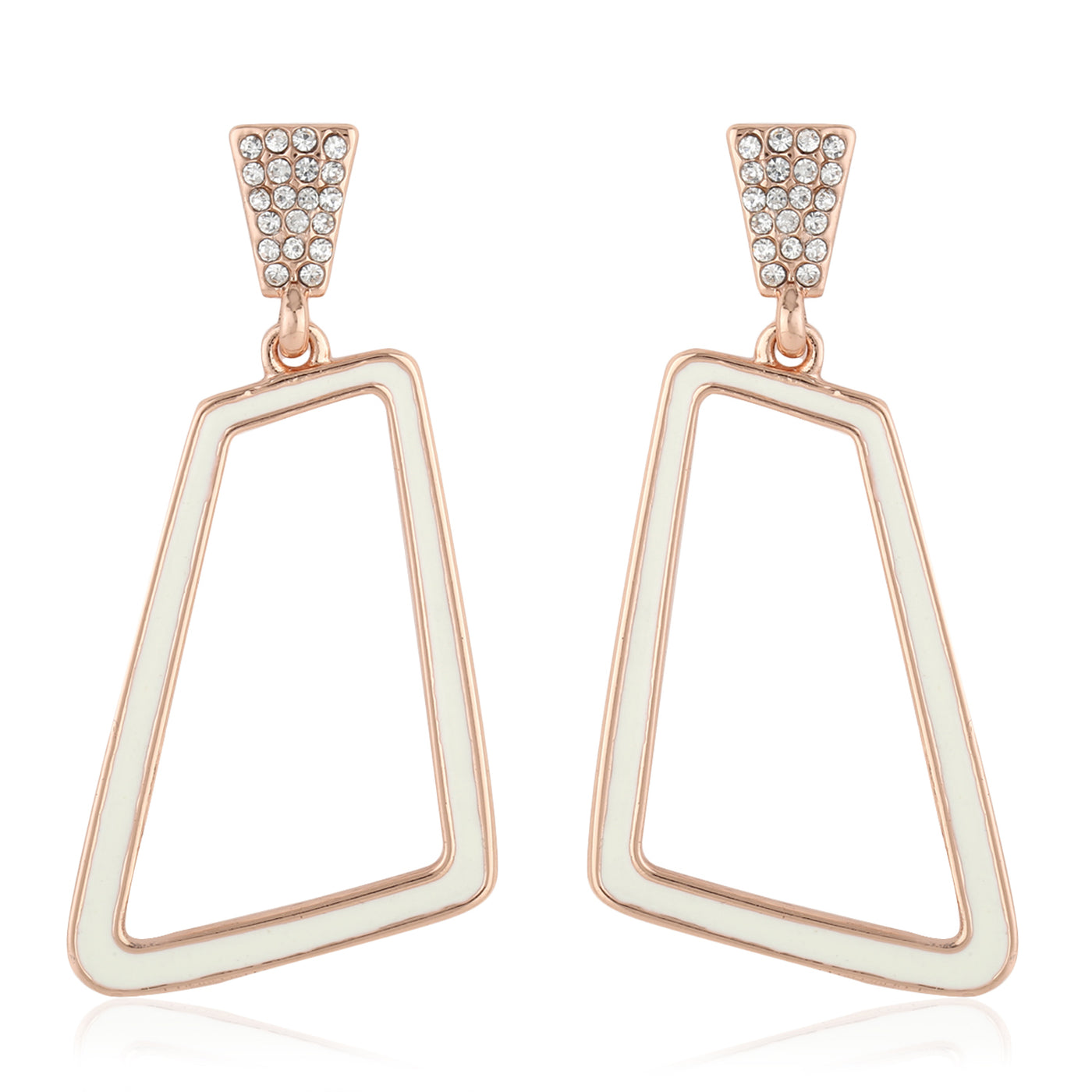 Elegant Rose Gold & Enamel Party Earrings Set