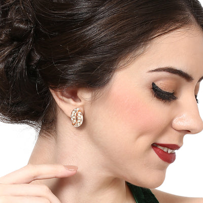 Charming Rose Gold & Enamel Earrings Combo