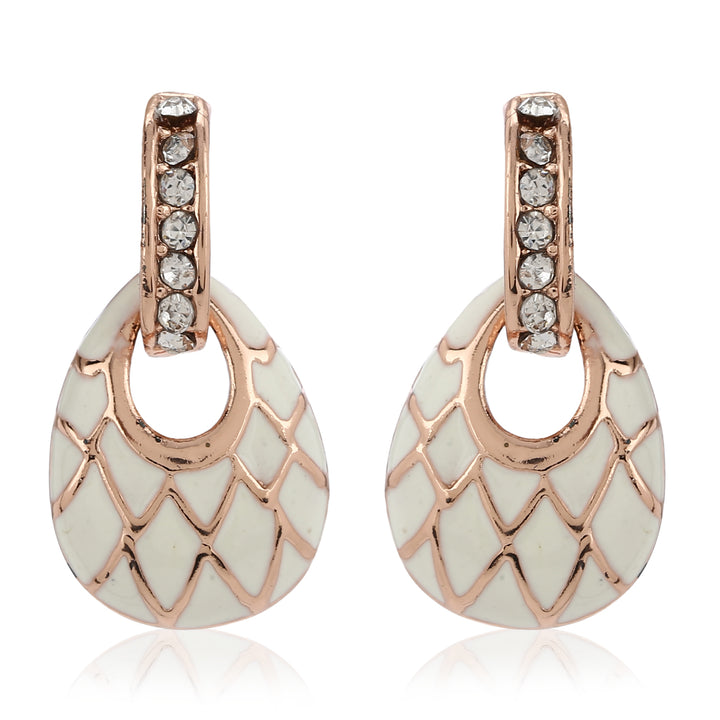 Charming Rose Gold & Enamel Earrings Combo