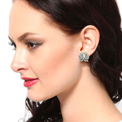 Oxidized Silver Earrings Set Of 4