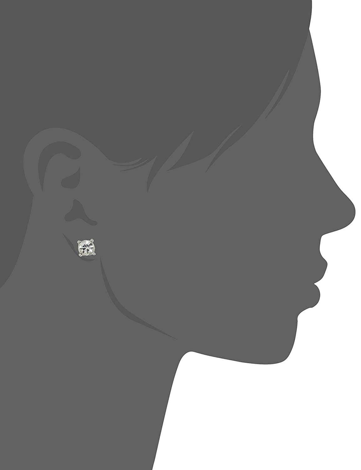 Estele  24 kt  Rhodium Plated 1 Carat Solitaire Stud Earrings for women