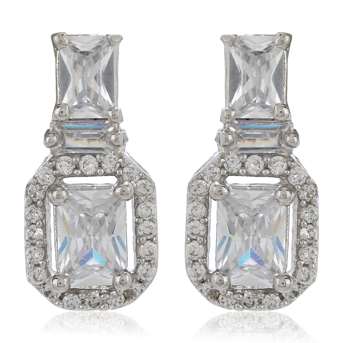 Diamante Fancy Earrings Set With Semi Precious Stones