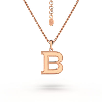 Estele Rosegold Plated "B" Letter Charm Pendant for Women / Girls