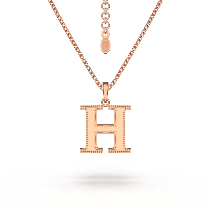 Estele Rosegold Plated "H" Letter Charm Pendant for Women / Girls