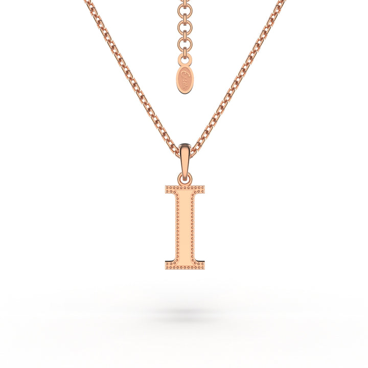 Estele Rosegold Plated "I" Letter Charm Pendant for Women / Girls