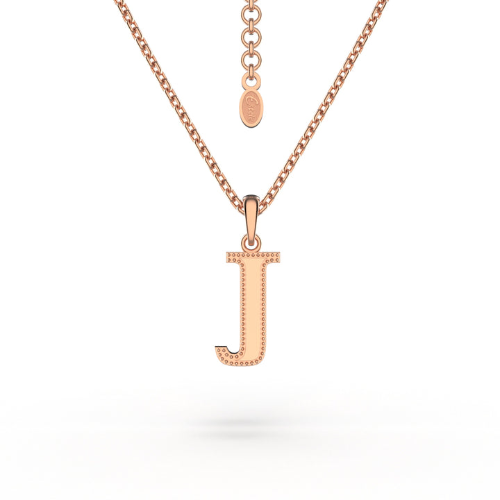 Estele Rosegold Plated "J" Letter Charm Pendant for Women / Girls