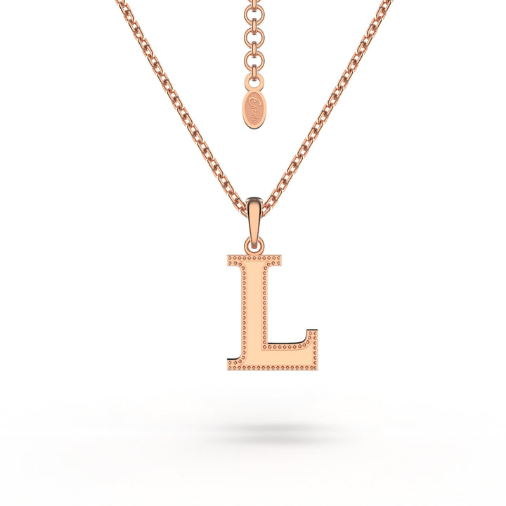 Estele Rosegold Plated "L" Letter Charm Pendant for Women / Girls