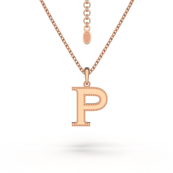 Estele - Charm "P" Rosegold plated Pendant