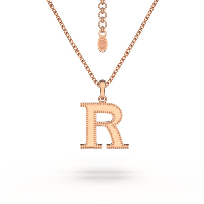 Estele - Charm "R" Rosegold plated Pendant