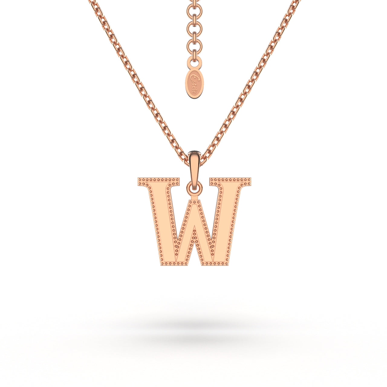 Estele - Charm "W" Rosegold plated Pendant