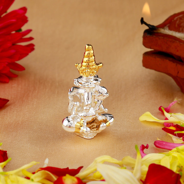Estele Gold & Rhodium Plated Divine Ganesh Idol