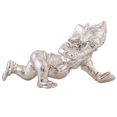 Estele Rhodium Plated Lord Ganesha Idol