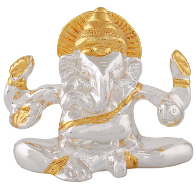 Estele Gold & Rhodium Plated Divine Ganesha Idol