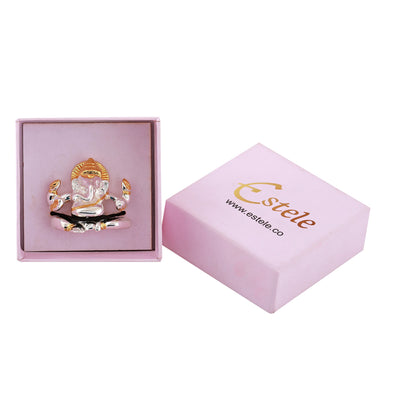 Estele Gold & Rhodium Plated Divine Ganesha Idol